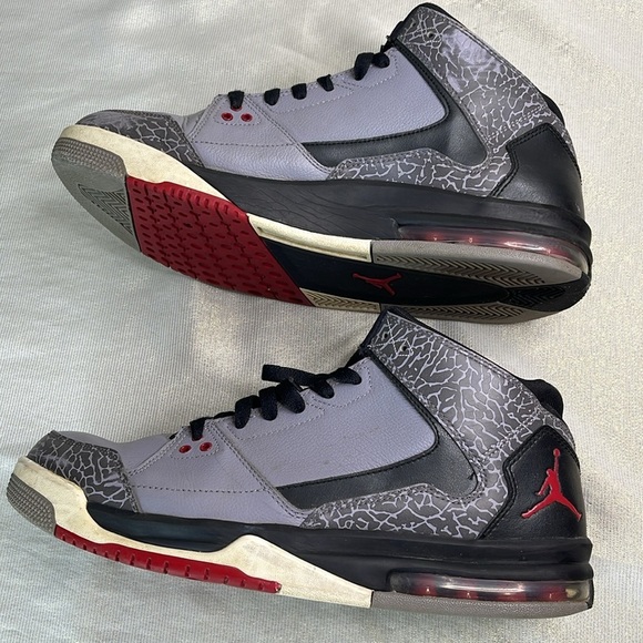 Nike Retro Jordan Flight Origin Men’s Sneakers High Top Grey Black Red 11 - Picture 4 of 12